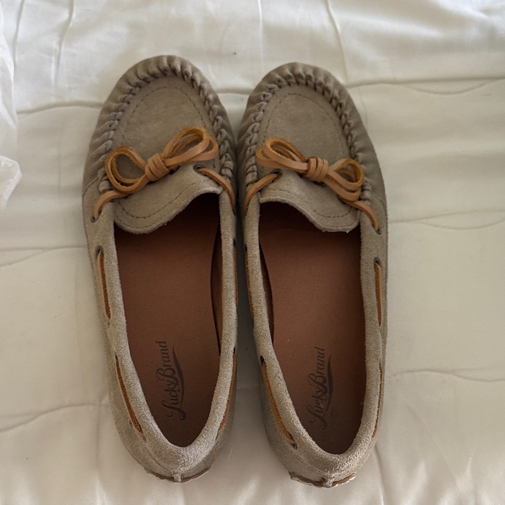 Women's Cream Moccasins